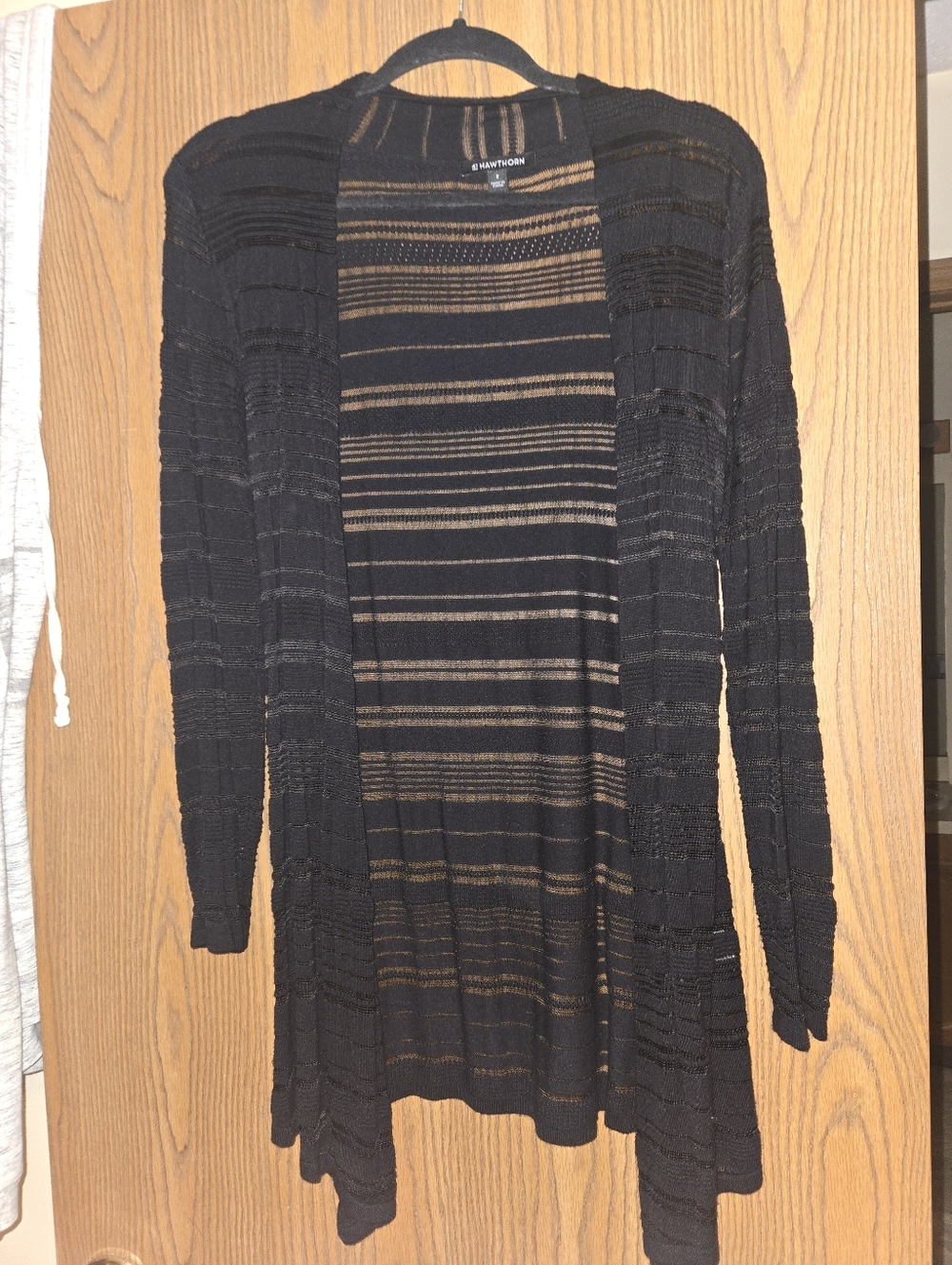 41 Hawthorn Black Open-Weave Long Cardigan